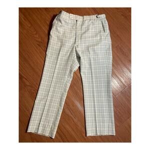 Men’s Vintage Paddle Plaid Pants – Coastal Golf Preppy Style – Est. Size 34